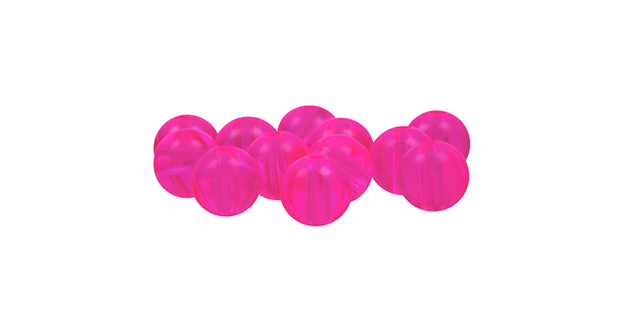 SPINNER BEAD - HOT PINK TRANSPARENT