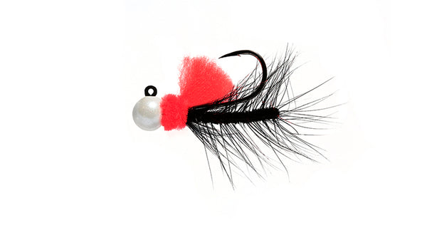 Aerojig Marabou Jig, 1/4 oz / Pearl, Flame & Black Nightmare