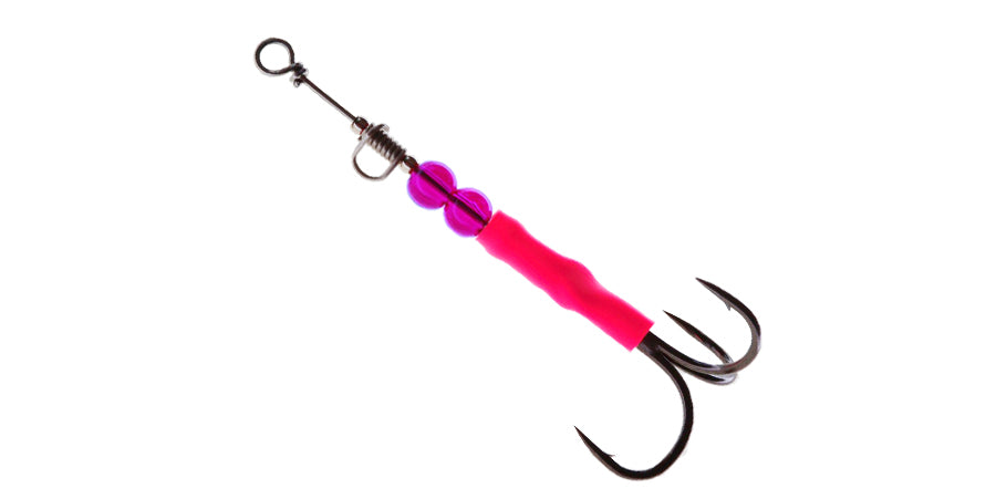 Simon Switchblade Spinner Body. Detachable clevis makes this the most versatile spinner on the market. Snap on your blade and start fishing.